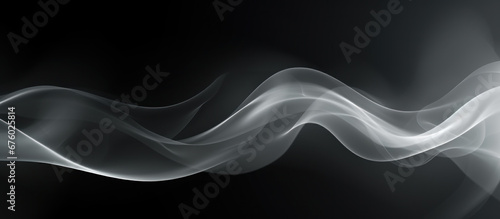 Abstract White soft light waves on a Black background for design and presentation