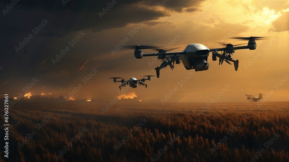 AI Generated Military Attack Drone Patrolling Skies AI Generated Military Attack Drone Patrolling Skies