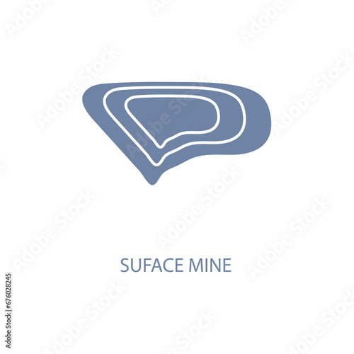 suface mine concept line icon. Simple element illustration. suface mine concept outline symbol design.
