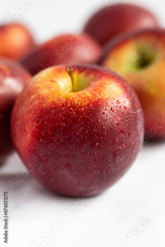 Red apples. on a white background. Fruits