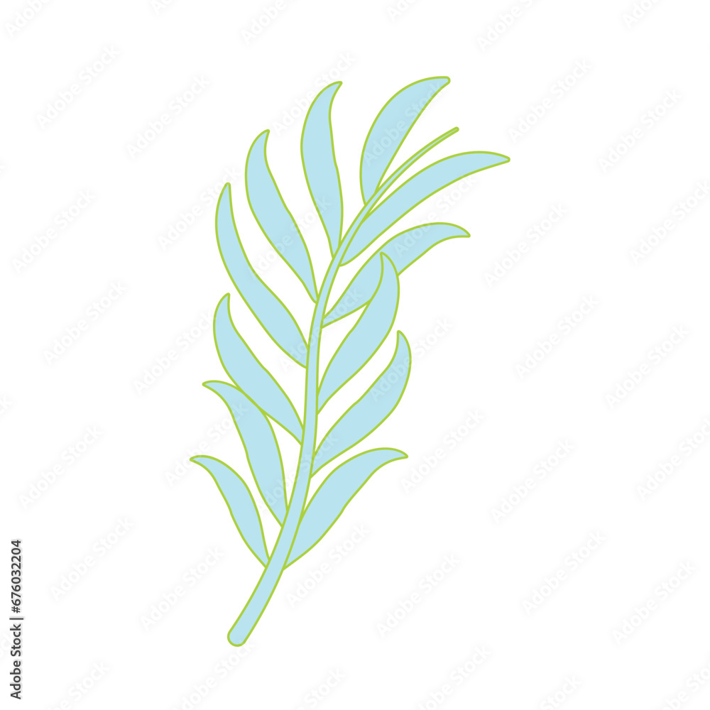 Fototapeta premium Isolated branch of leaves icon Vector