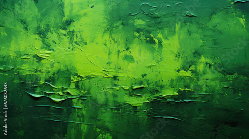Green paint texture, pallet knife paint on canvas, oli paint background art concept