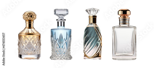 high-resolution, glass perfume bottle PNG with different color variations and styles, perfect for your creative projects