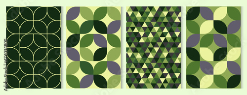 Geometric green pattern, abstract geometric posters , vector illustration