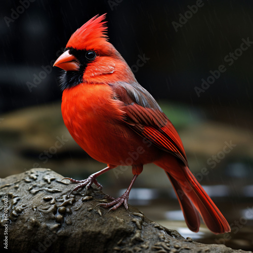Male red northern cardinal in Michigan. photo