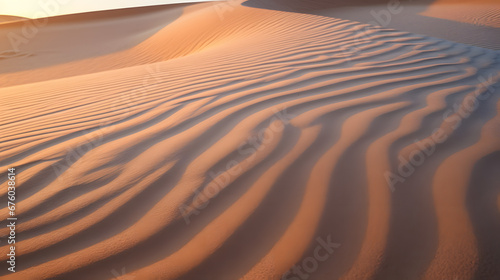 Golden sand dunes dessert background generativ ai