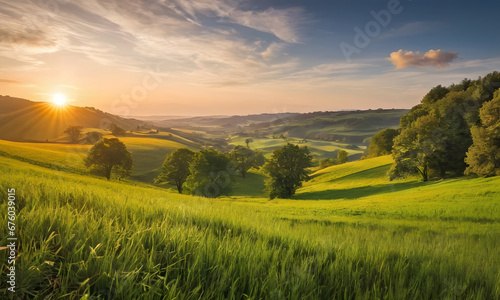 A tranquil countryside scene unveils before the eyes of the beholder photo