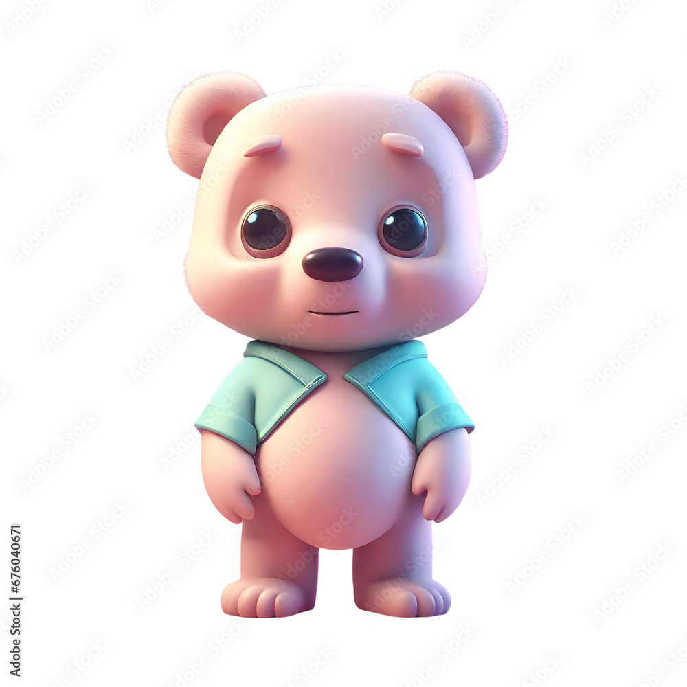 A cartoon bear wearing a blue shirt A cartoon bear wearing a blue shirt