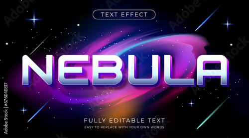 Editable text effect outer space galaxy theme