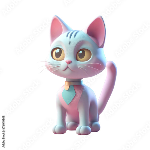 A cartoon cat with a collar