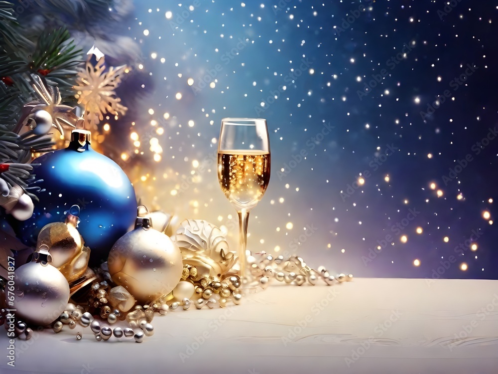 christmas background with champagne christmas background with champagne