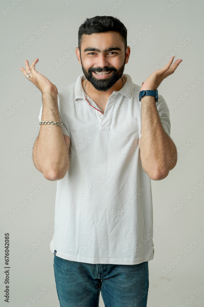 Handsome young guy posing in studio - isolated Handsome young guy posing in studio - isolated