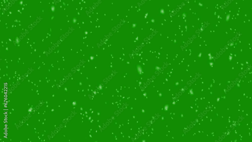 Snow Green Screen Effect. White particles slowly moving on green screen, 4K Snow Green Screen Effect. White particles slowly moving on green screen, 4K
