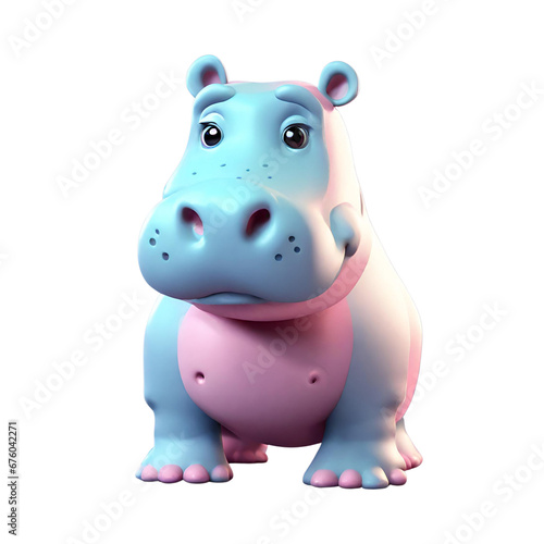 A cartoon hippo toy