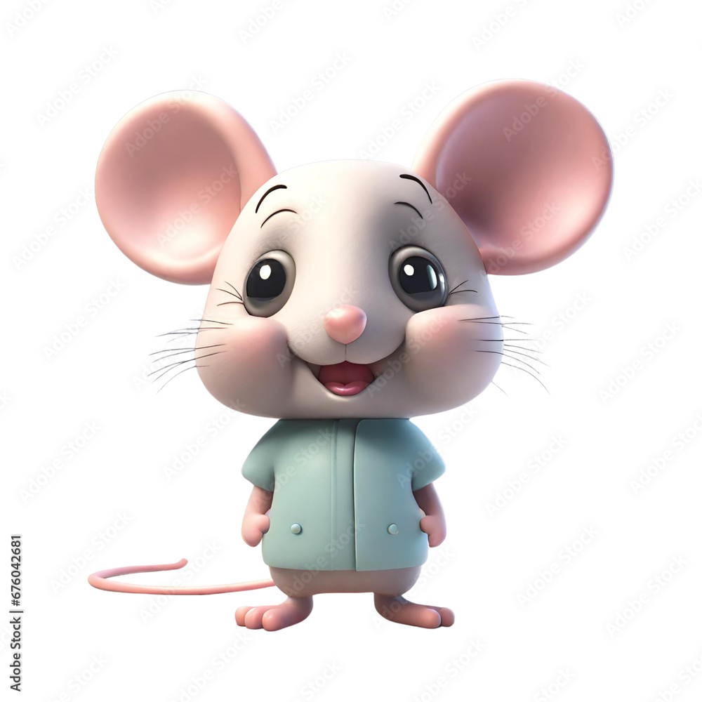 A cartoon mouse with big ears A cartoon mouse with big ears