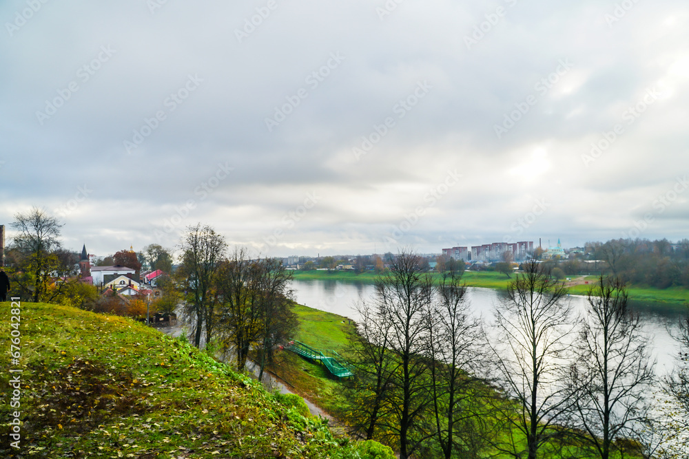 Obraz premium landscape with lake and trees