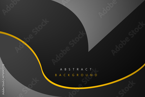 Black and line yellow wave modern background. template design