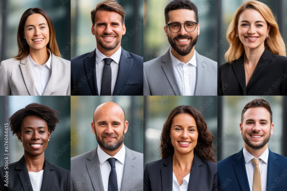 A diverse group of professionals in an office, representing teamwork, success, and corporate unity. A diverse group of professionals in an office, representing teamwork, success, and corporate unity.