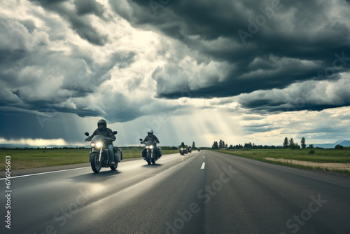 Cloudscape Escapade: Bikers' Skyline Symphony © Andrii 