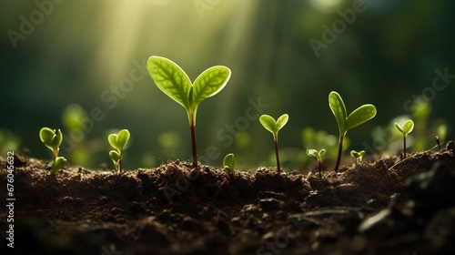 Growth Trees concept Coffee bean seedlings nature background Beautiful green photography ::10 , 8k, 8k render