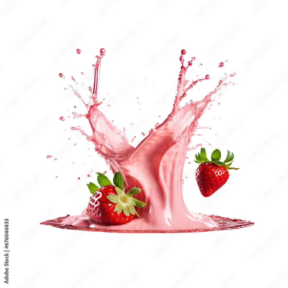 Savoring the Splash Admiring the Artistry of a Strawberry Dive into Pink Savoring the Splash Admiring the Artistry of a Strawberry Dive into Pink