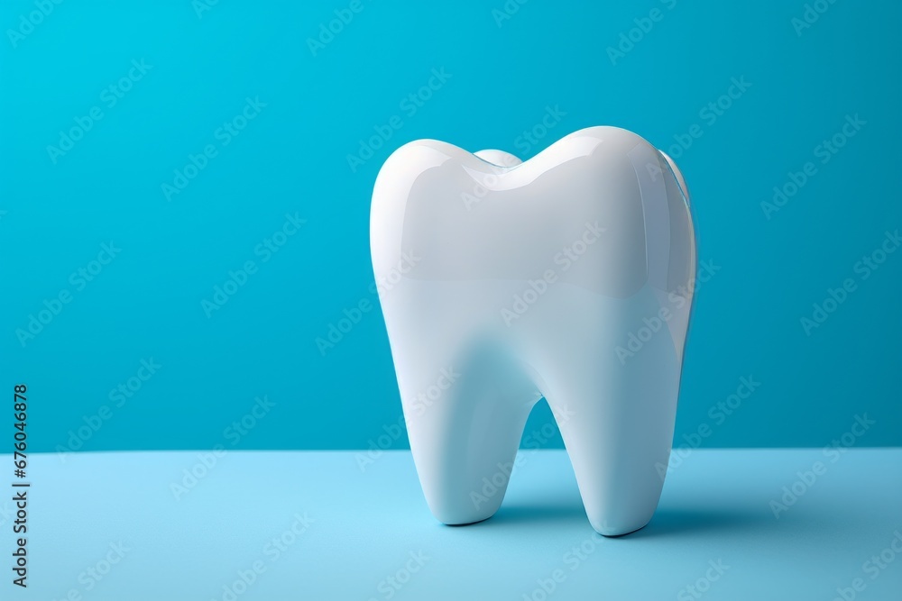 Tooth on a blue background. 3d render Tooth on a blue background. 3d render