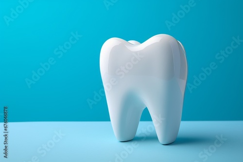 Tooth on a blue background. 3d render