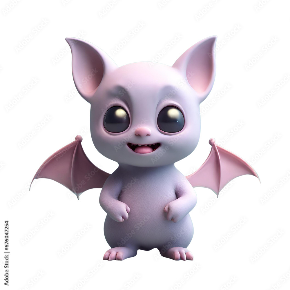 Fototapeta premium The Viral Allure of a Cartoon Bat in Flight