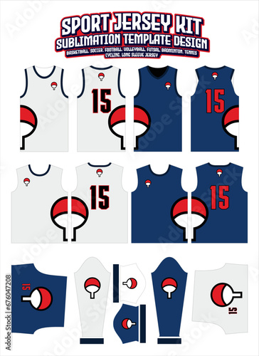 Uchiha Clan Symbols Jersey Design Sportswear Layout Template