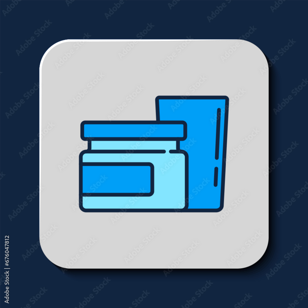 Filled outline Baby food icon isolated on blue background. Vector Filled outline Baby food icon isolated on blue background. Vector