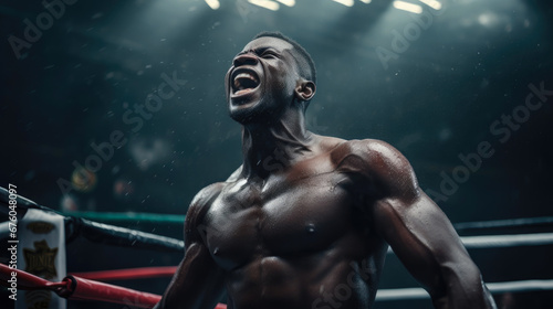Celebrating Success: African Boxer's Triumph