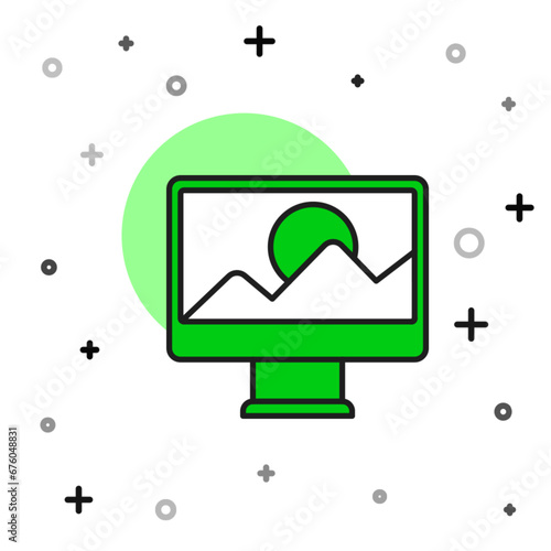 Filled outline Photo retouching icon isolated on white background. Photographer, photography, retouch icon. Vector