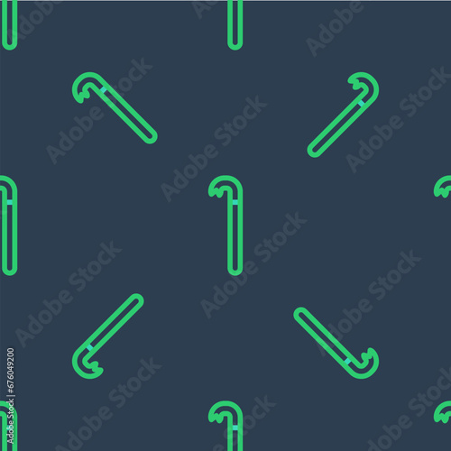 Line Crowbar icon isolated seamless pattern on blue background. Vector