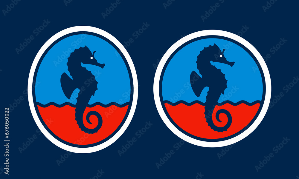 Seahorse logo set design vector. Creative simple sport logo Seahorse logo set design vector. Creative simple sport logo
