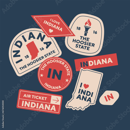 Sticker Pack. Collection of trendy pins. Set of cool patches vector design. Indiana retro badges.