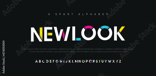 Future font creative modern alphabet fonts. Typography colorful bold with color dot regular. vector illustrator
