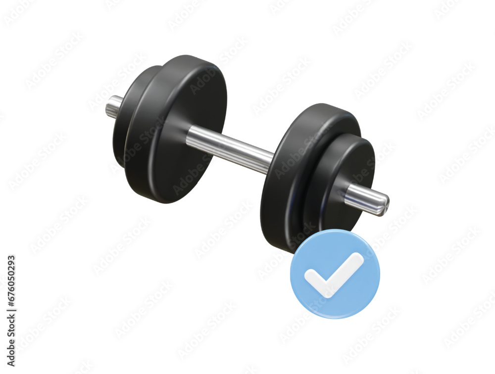 Dumbbell icon illustration 3d rendering element Dumbbell icon illustration 3d rendering element