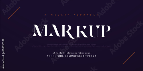 MARKUP Minimal modern alphabet fonts. Typography minimalist urban digital fashion future creative logo font. vector illustration