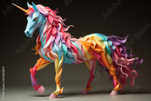 Fairytale trendy paper unicorn for children