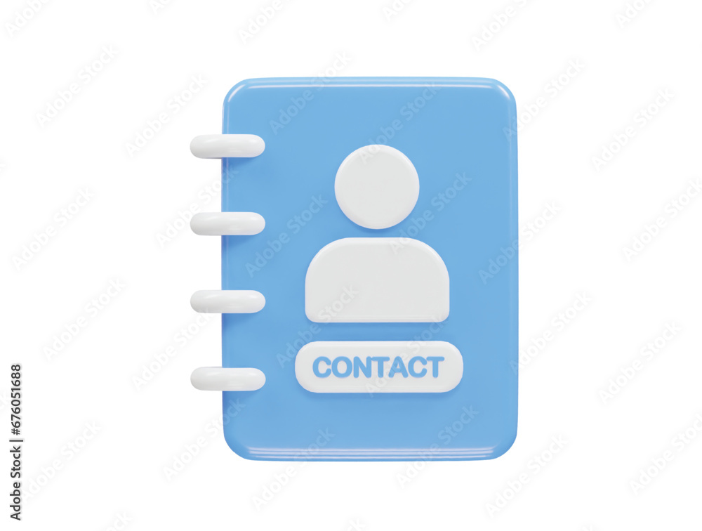 Contact book icon 3d rendering illustration element Contact book icon 3d rendering illustration element