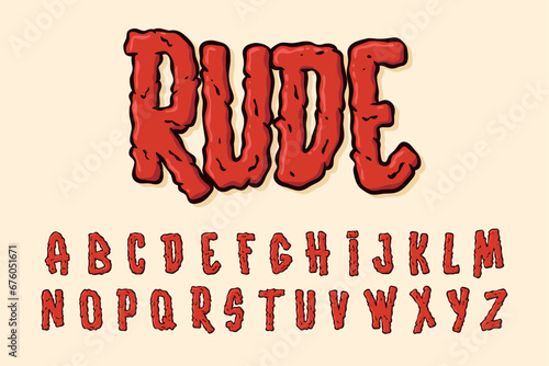 Alphabet Horror Cartoon Lattering Vector
