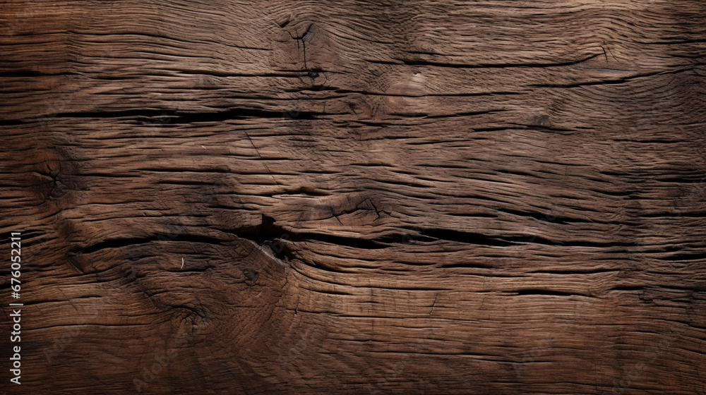  texture of old dark cracked wood with knots  - obrazy, fototapety, plakaty 