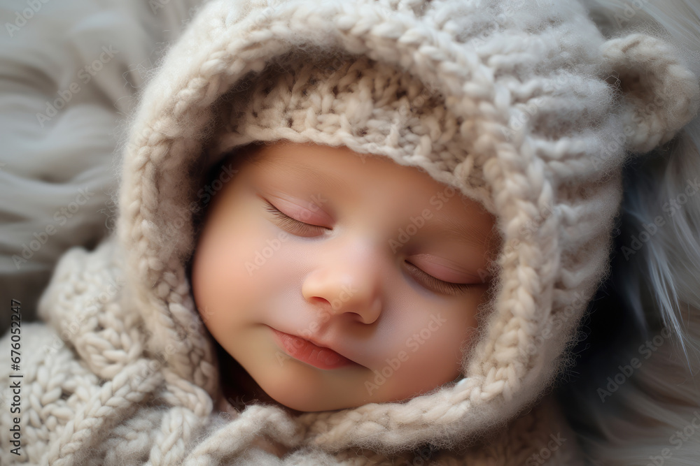 Cute baby sleeping in bed Cute baby sleeping in bed
