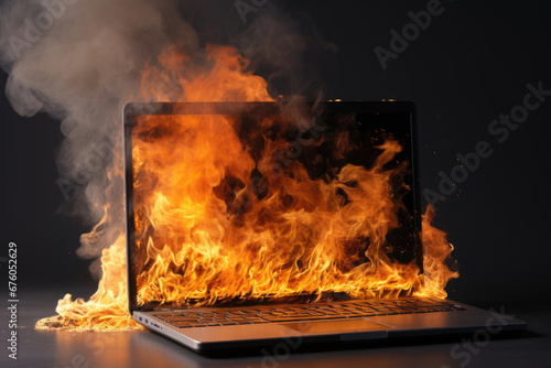Laptop on fire after faulty battery explodes