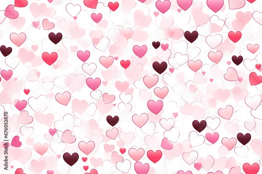 pink and brown hearts seamless pattern