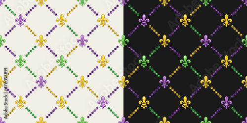 Geometric pattern with fleur de lis symbol