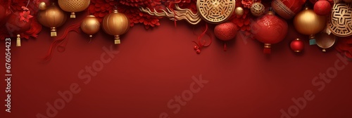 Chinese new year Abstract background, Holiday Celebration events concept, Auspicious pattern, Copy space for text photo
