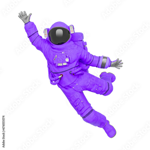 astronaut is jumping to the side