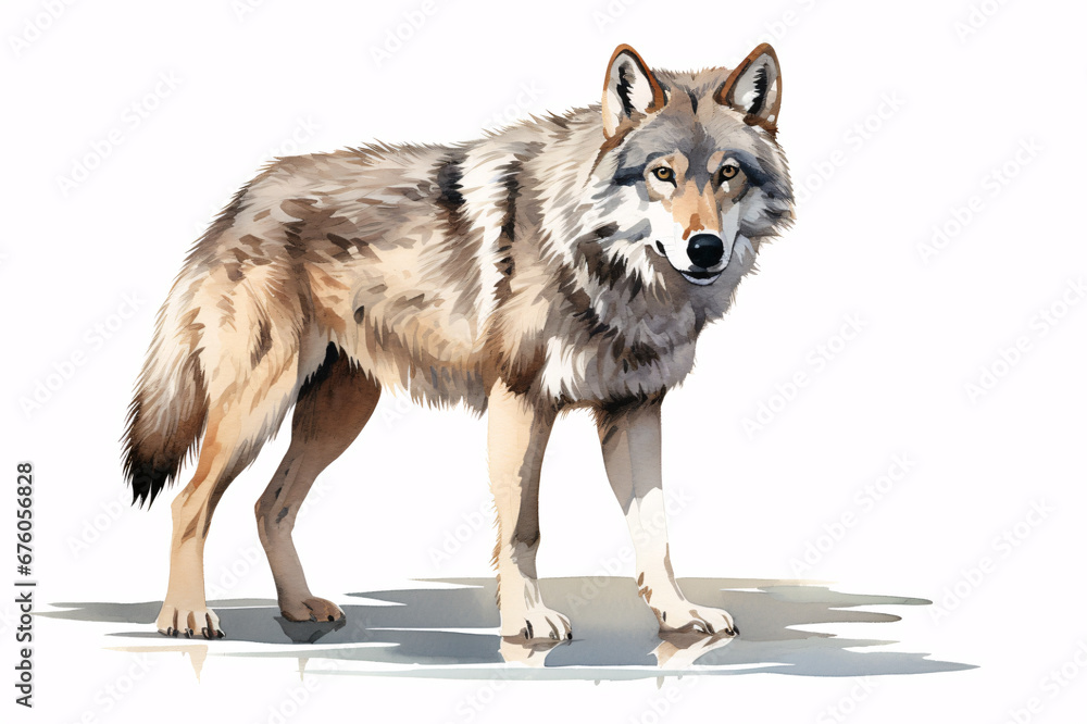 wolf in white background
