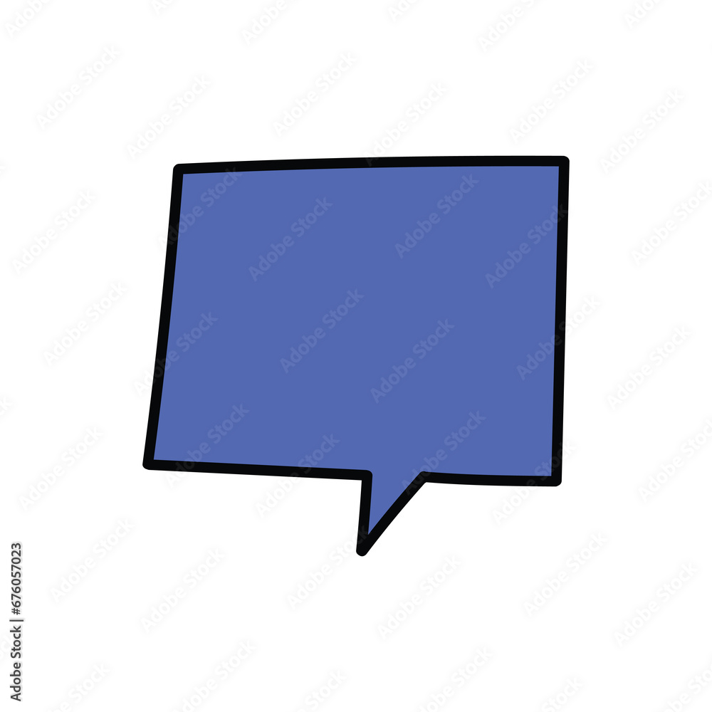 Hand-drawn cartoon doodle blue speech bubble icon on a white background. Hand-drawn cartoon doodle blue speech bubble icon on a white background.